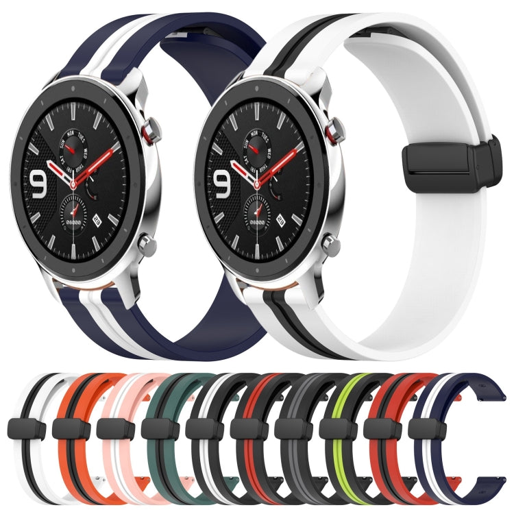For Amazfit GTR 4 22mm Folding Magnetic Clasp Silicone Watch Band