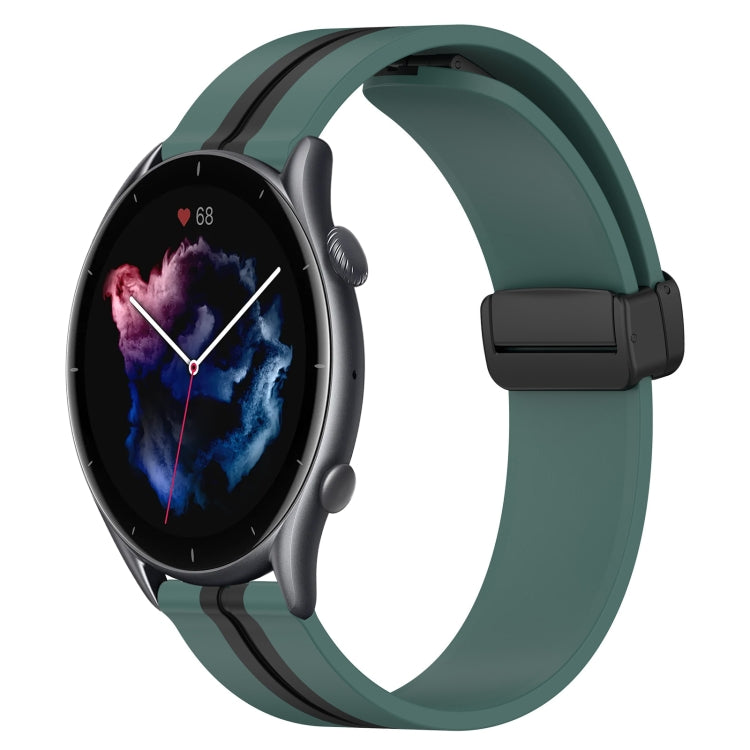 For Amazfit GTR 3 22mm Folding Magnetic Clasp Silicone Watch Band