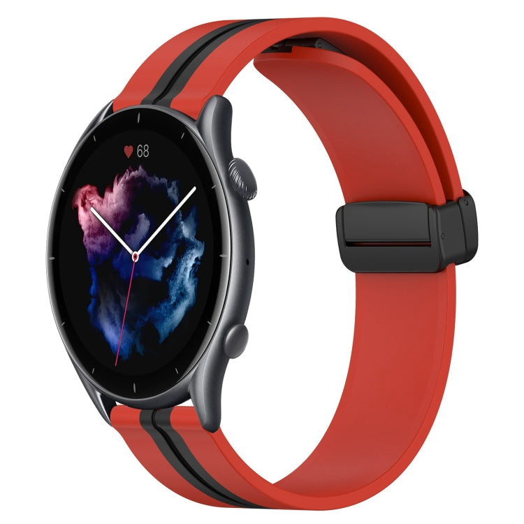 For Amazfit GTR 3 22mm Folding Magnetic Clasp Silicone Watch Band