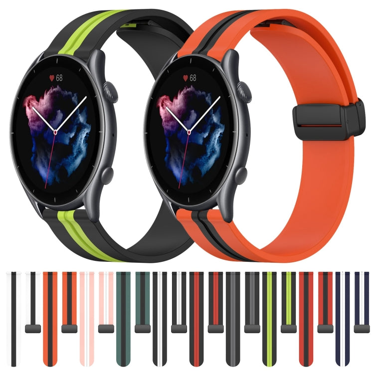 For Amazfit GTR 3 22mm Folding Magnetic Clasp Silicone Watch Band