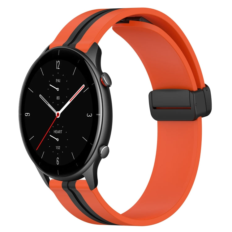 For Amazfit GTR 2e 22mm Folding Magnetic Clasp Silicone Watch Band