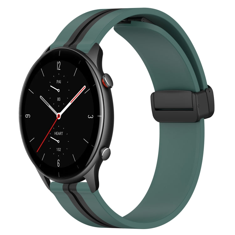 For Amazfit GTR 2e 22mm Folding Magnetic Clasp Silicone Watch Band
