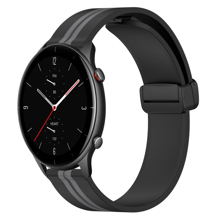 For Amazfit GTR 2e 22mm Folding Magnetic Clasp Silicone Watch Band