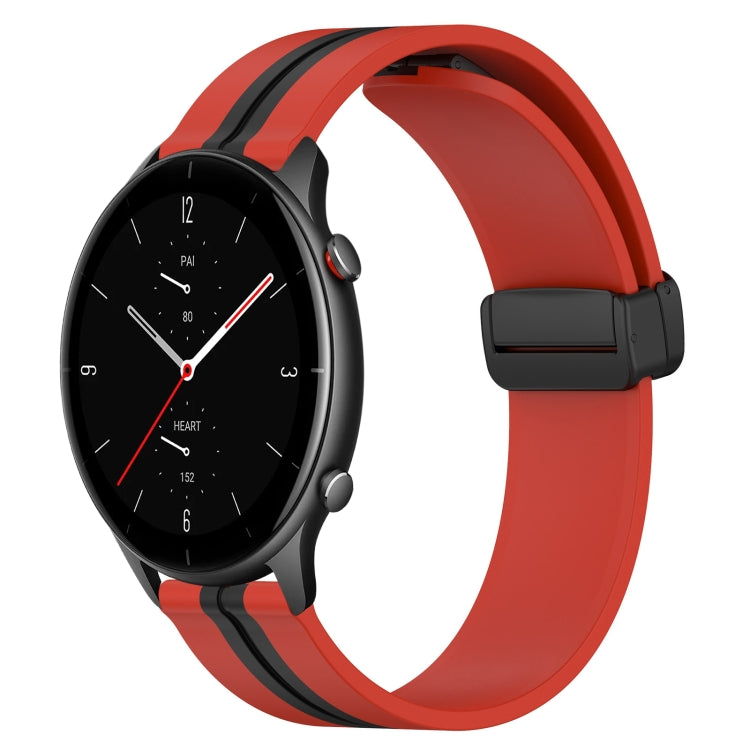 For Amazfit GTR 2e 22mm Folding Magnetic Clasp Silicone Watch Band