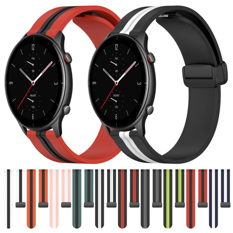 For Amazfit GTR 2e 22mm Folding Magnetic Clasp Silicone Watch Band
