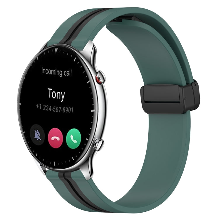 For Amazfit GTR 2 22mm Folding Magnetic Clasp Silicone Watch Band