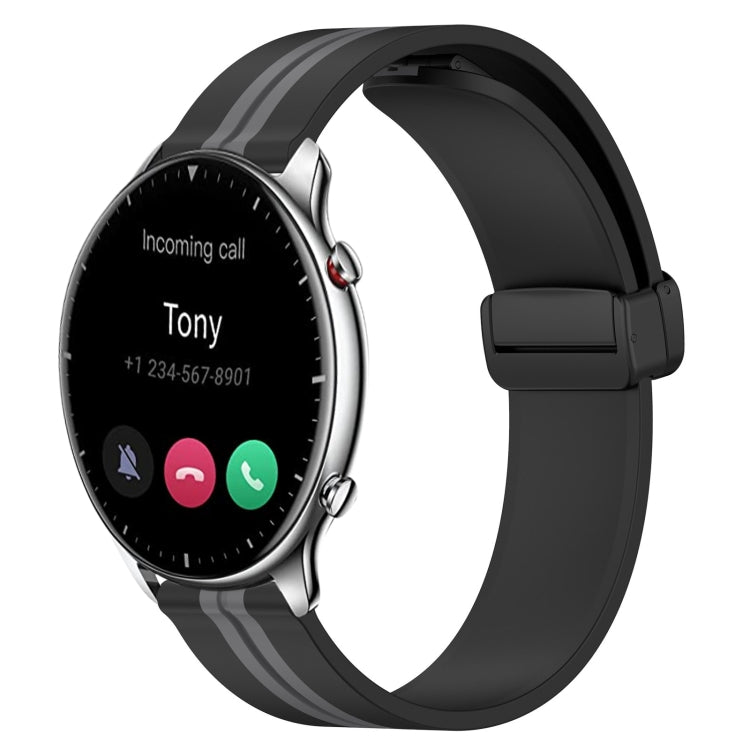 For Amazfit GTR 2 22mm Folding Magnetic Clasp Silicone Watch Band