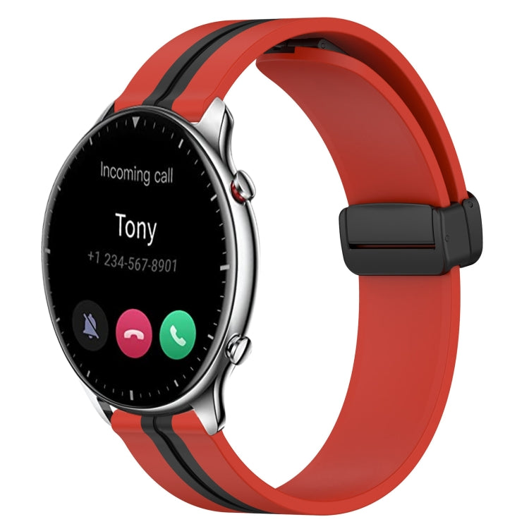 For Amazfit GTR 2 22mm Folding Magnetic Clasp Silicone Watch Band