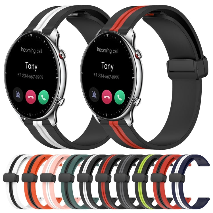 For Amazfit GTR 2 22mm Folding Magnetic Clasp Silicone Watch Band