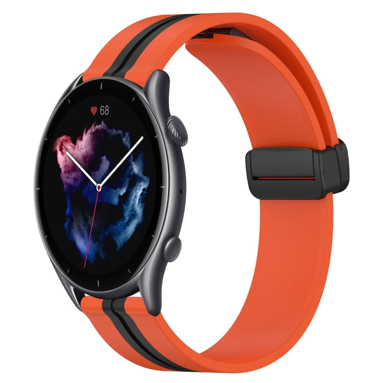 For Amazfit 3 22mm Folding Magnetic Clasp Silicone Watch Band
