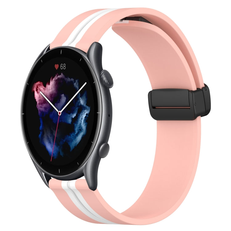 For Amazfit 3 22mm Folding Magnetic Clasp Silicone Watch Band
