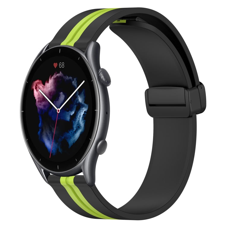 For Amazfit 3 22mm Folding Magnetic Clasp Silicone Watch Band