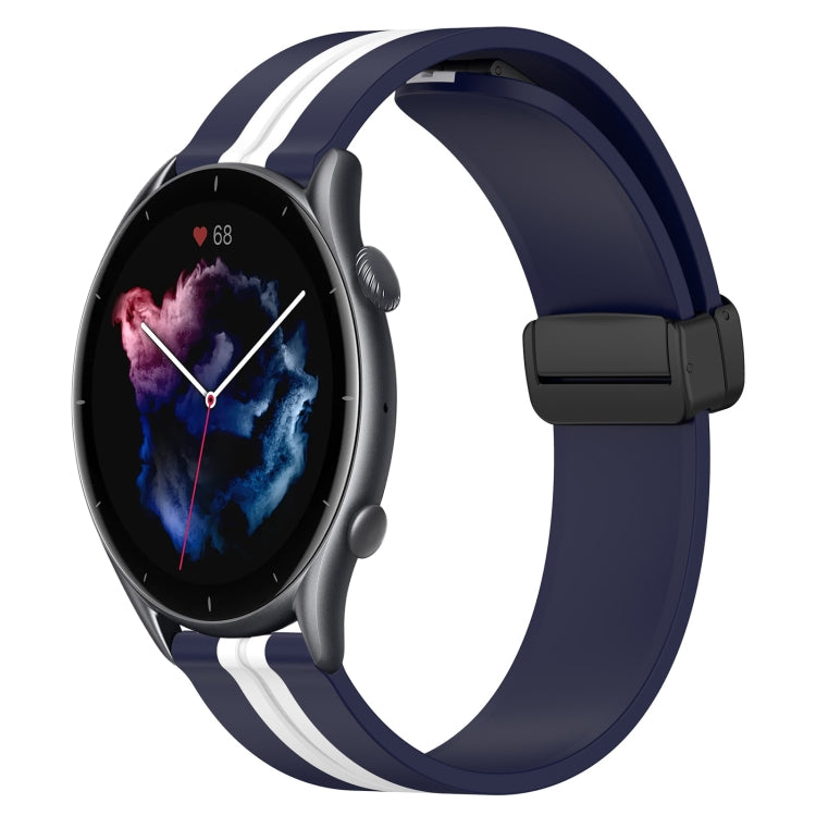 For Amazfit 3 22mm Folding Magnetic Clasp Silicone Watch Band