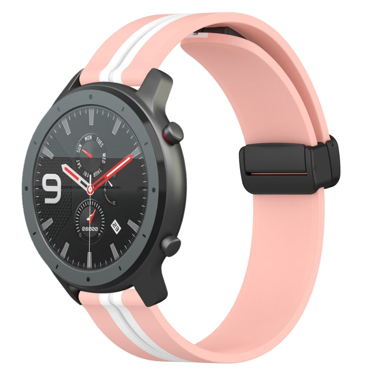 For Amazfit GTR 47mm 22mm Folding Magnetic Clasp Silicone Watch Band