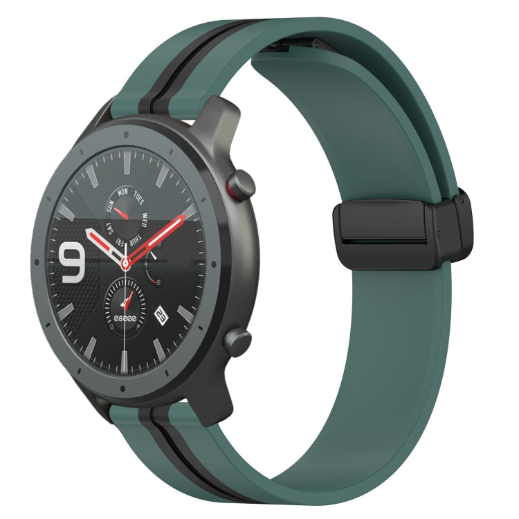 For Amazfit GTR 47mm 22mm Folding Magnetic Clasp Silicone Watch Band