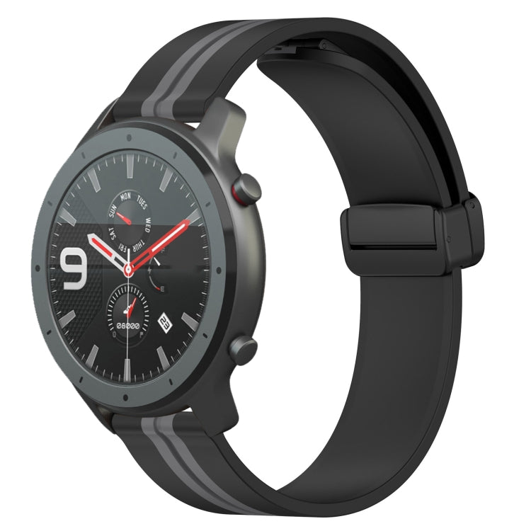 For Amazfit GTR 47mm 22mm Folding Magnetic Clasp Silicone Watch Band