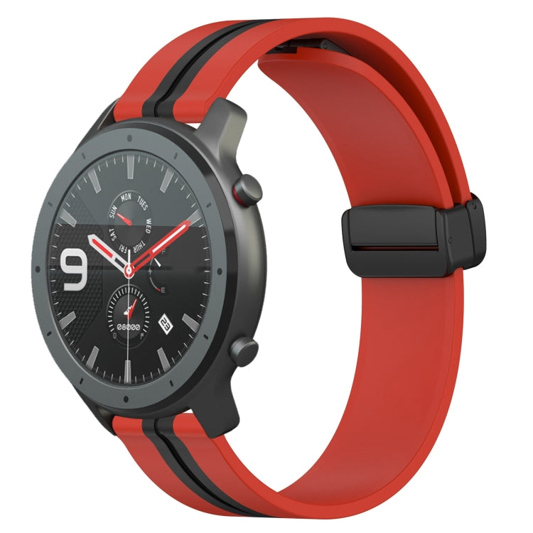 For Amazfit GTR 47mm 22mm Folding Magnetic Clasp Silicone Watch Band