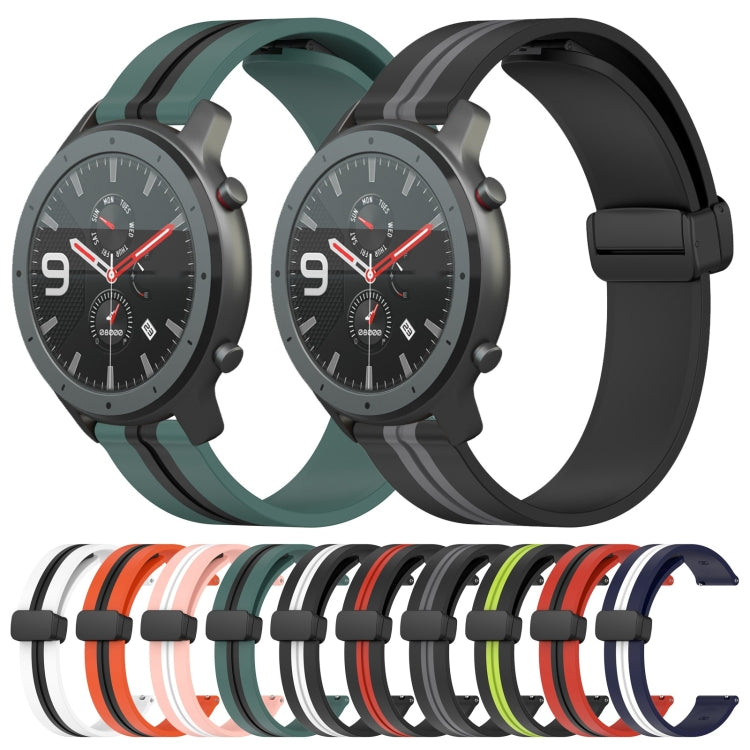 For Amazfit GTR 47mm 22mm Folding Magnetic Clasp Silicone Watch Band
