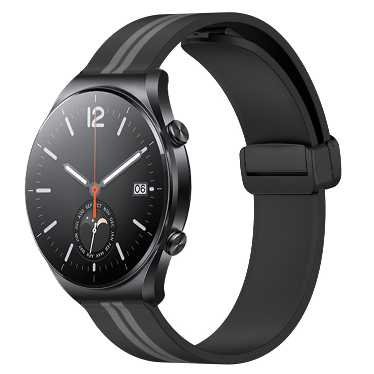 For Xiaomi MI Watch S1 22mm Folding Magnetic Clasp Silicone Watch Band