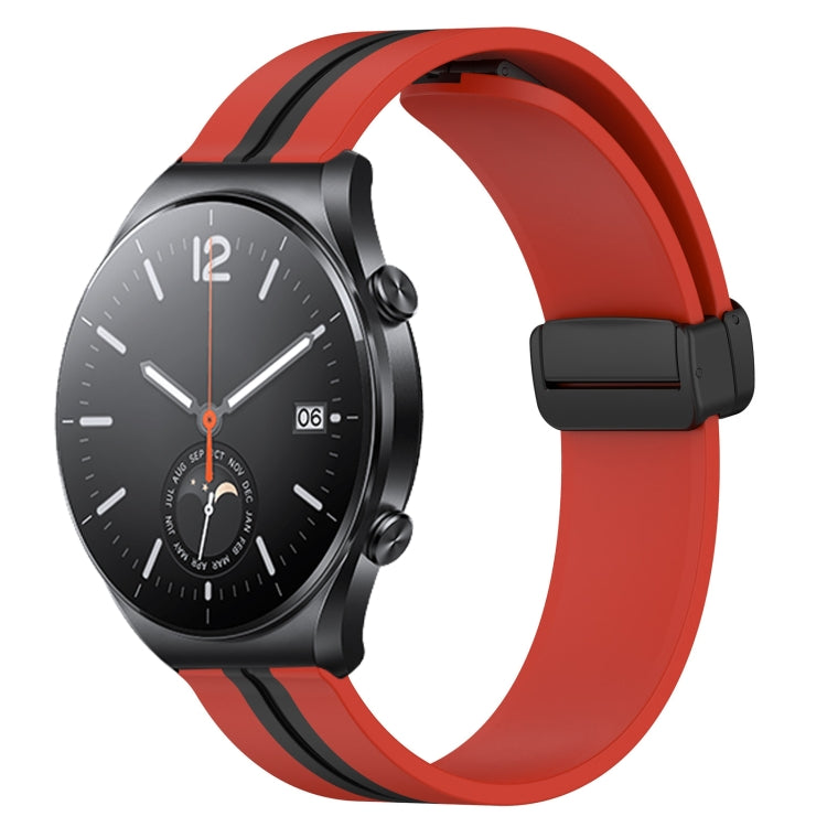 For Xiaomi MI Watch S1 22mm Folding Magnetic Clasp Silicone Watch Band