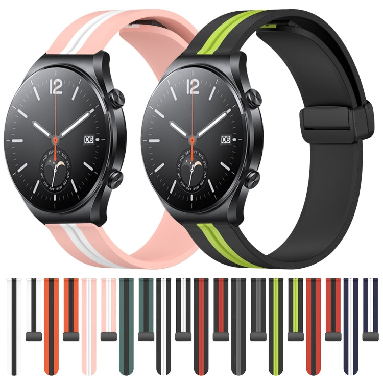 For Xiaomi MI Watch S1 22mm Folding Magnetic Clasp Silicone Watch Band