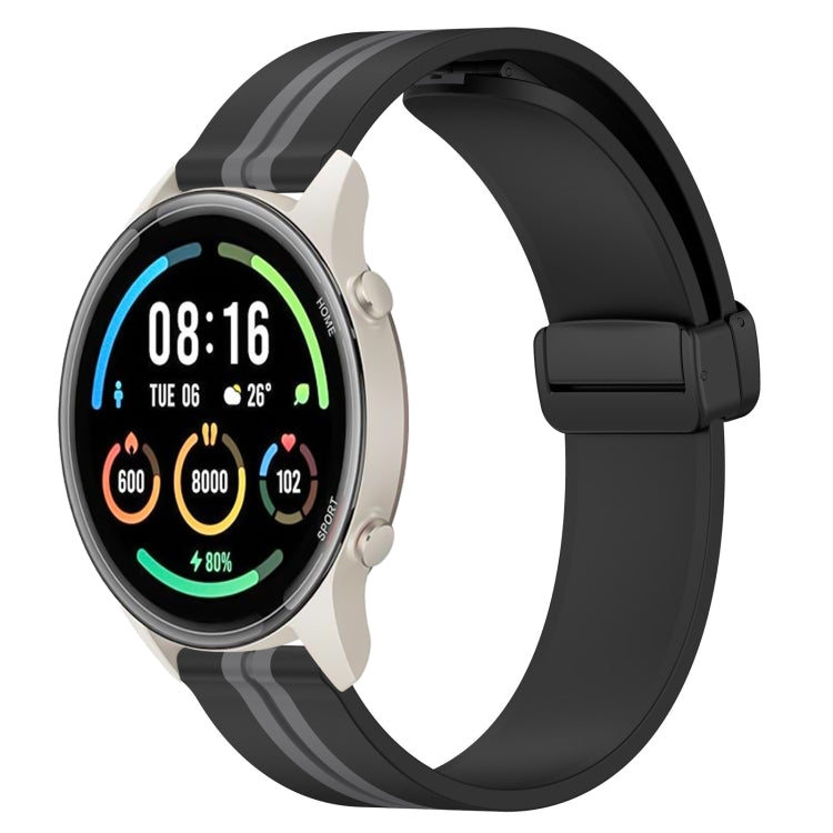 For Xiaomi MI Watch Sport 22mm Folding Magnetic Clasp Silicone Watch Band