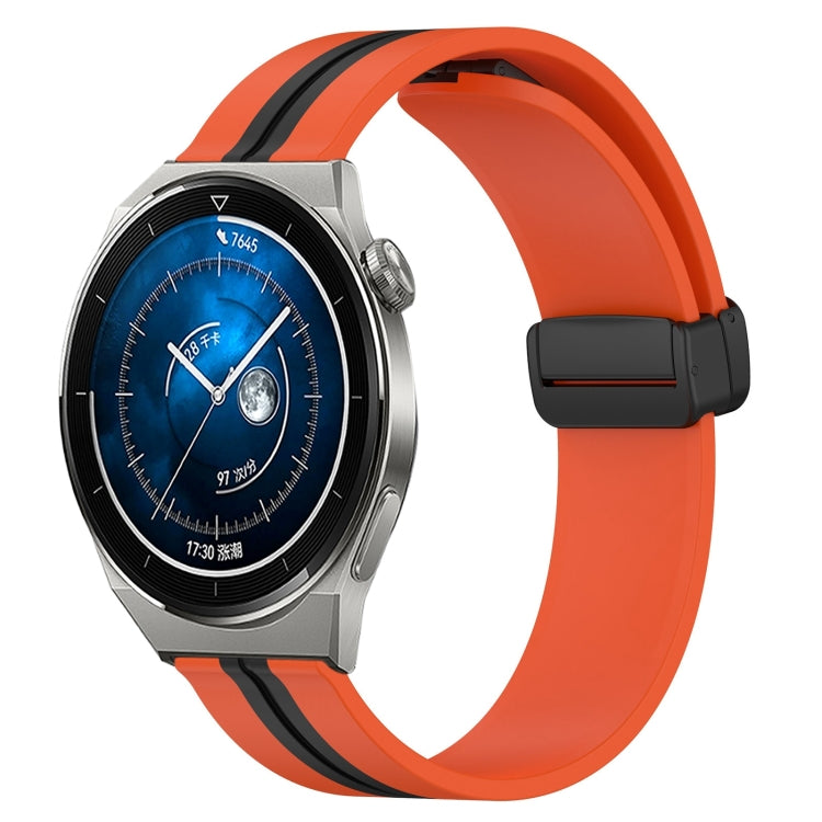 For Huawei Watch GT3 Pro 46mm 22mm Folding Magnetic Clasp Silicone Watch Band