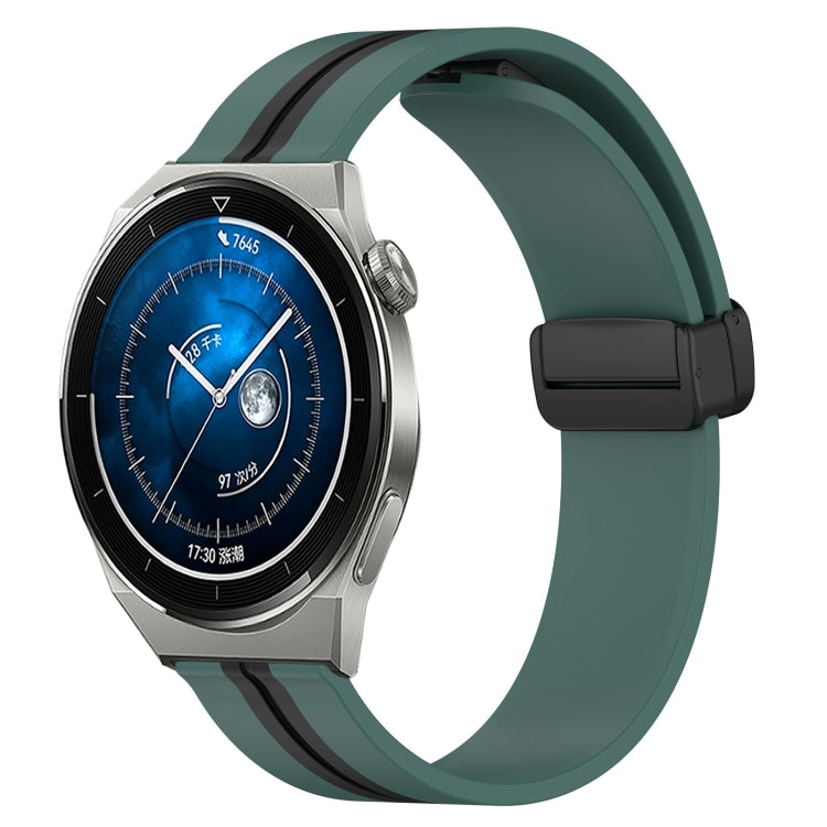 For Huawei Watch GT3 Pro 46mm 22mm Folding Magnetic Clasp Silicone Watch Band