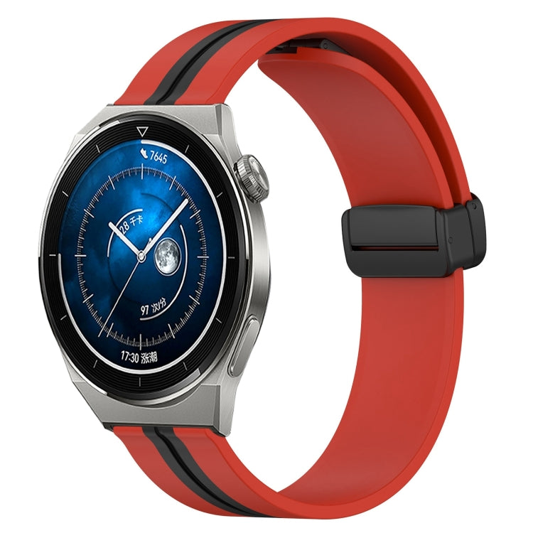 For Huawei Watch GT3 Pro 46mm 22mm Folding Magnetic Clasp Silicone Watch Band