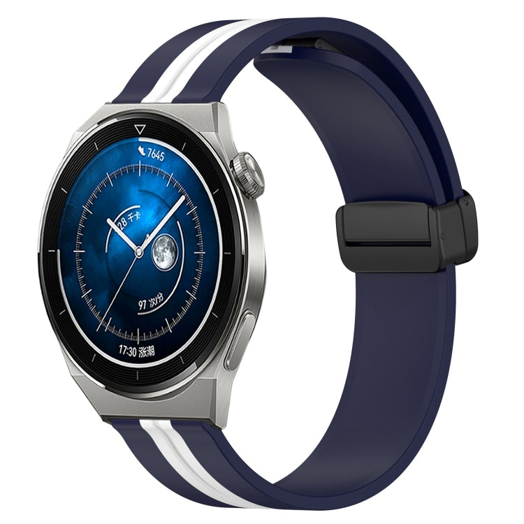 For Huawei Watch GT3 Pro 46mm 22mm Folding Magnetic Clasp Silicone Watch Band