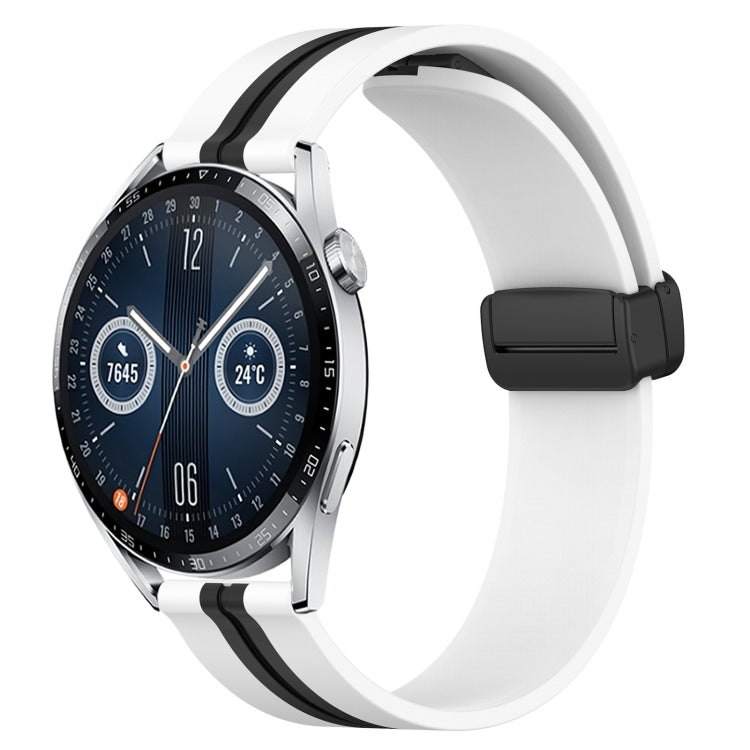 For Huawei Watch GT3 46mm 22mm Folding Magnetic Clasp Silicone Watch Band