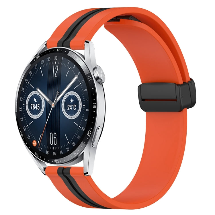 For Huawei Watch GT3 46mm 22mm Folding Magnetic Clasp Silicone Watch Band
