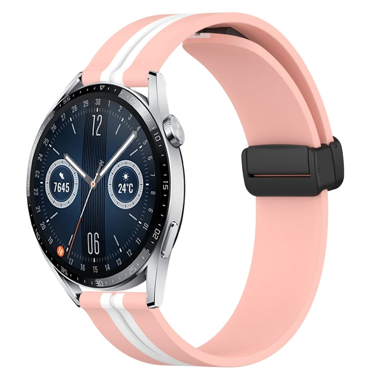 For Huawei Watch GT3 46mm 22mm Folding Magnetic Clasp Silicone Watch Band