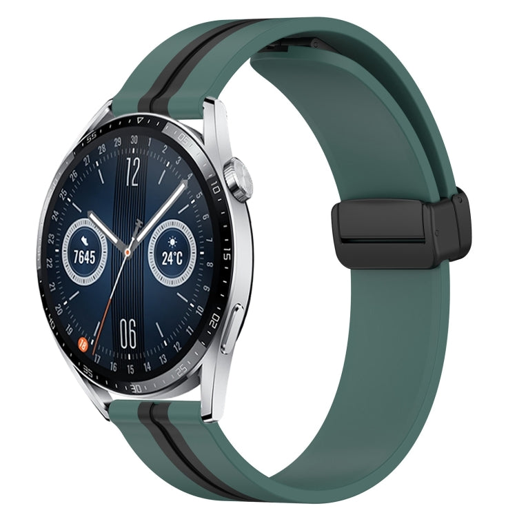 For Huawei Watch GT3 46mm 22mm Folding Magnetic Clasp Silicone Watch Band