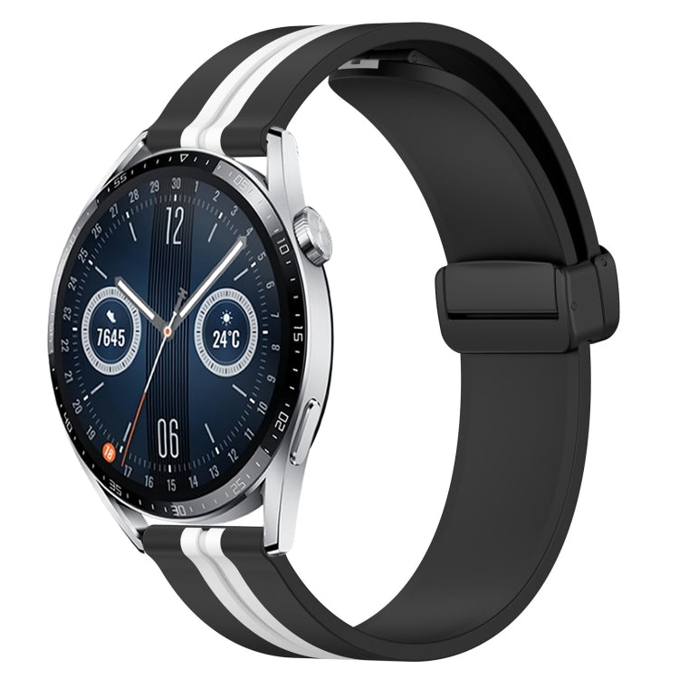 For Huawei Watch GT3 46mm 22mm Folding Magnetic Clasp Silicone Watch Band