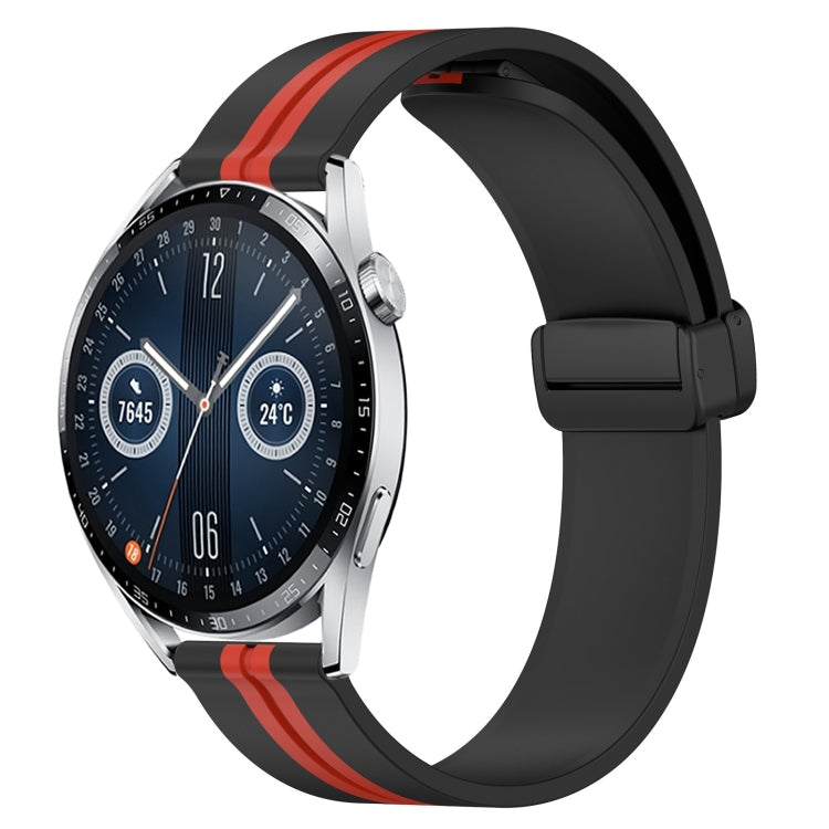 For Huawei Watch GT3 46mm 22mm Folding Magnetic Clasp Silicone Watch Band