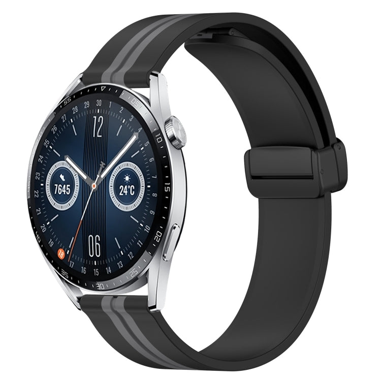 For Huawei Watch GT3 46mm 22mm Folding Magnetic Clasp Silicone Watch Band