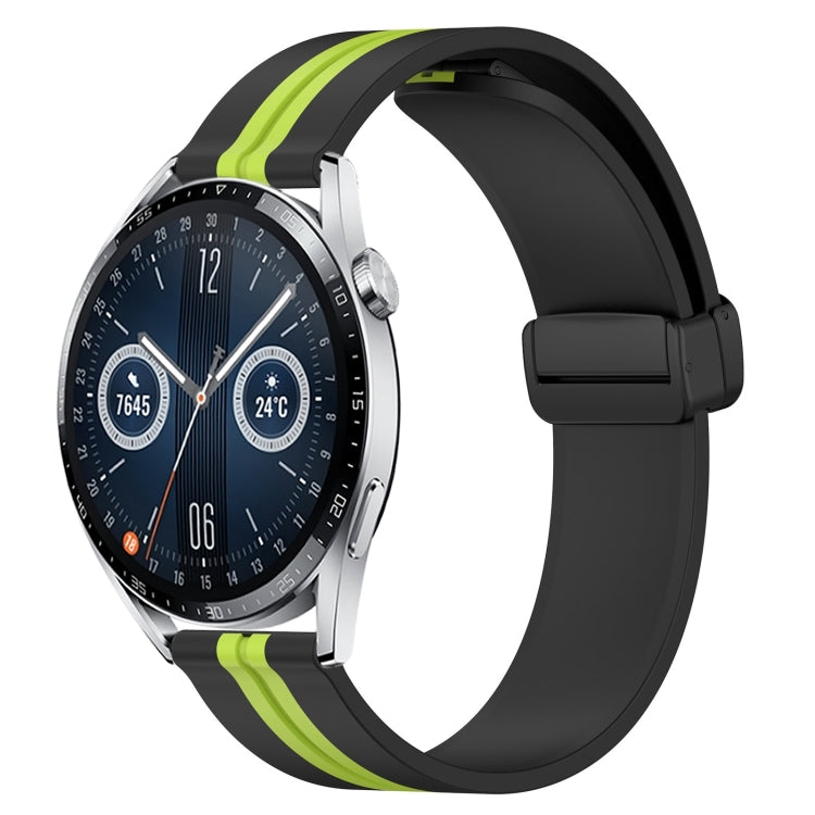 For Huawei Watch GT3 46mm 22mm Folding Magnetic Clasp Silicone Watch Band