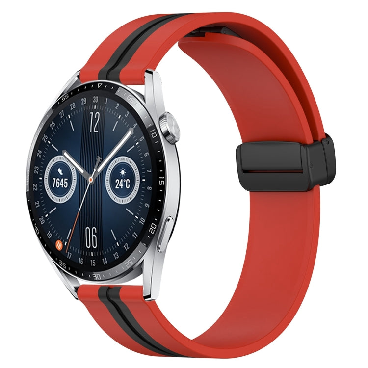 For Huawei Watch GT3 46mm 22mm Folding Magnetic Clasp Silicone Watch Band
