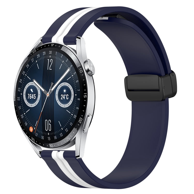 For Huawei Watch GT3 46mm 22mm Folding Magnetic Clasp Silicone Watch Band