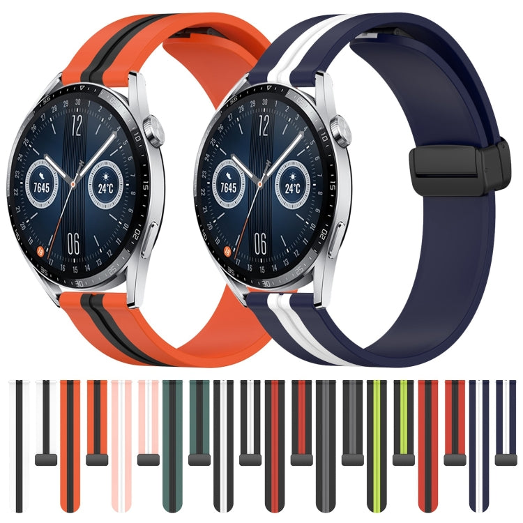 For Huawei Watch GT3 46mm 22mm Folding Magnetic Clasp Silicone Watch Band