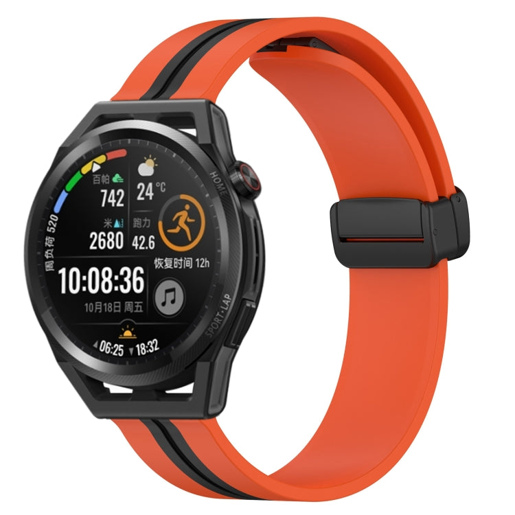 For Huawei Watch GT Runner 22mm Folding Magnetic Clasp Silicone Watch Band