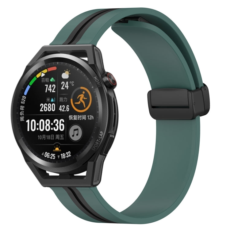 For Huawei Watch GT Runner 22mm Folding Magnetic Clasp Silicone Watch Band