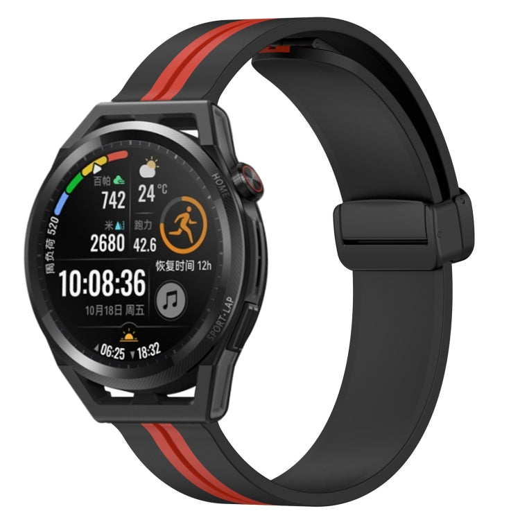 For Huawei Watch GT Runner 22mm Folding Magnetic Clasp Silicone Watch Band
