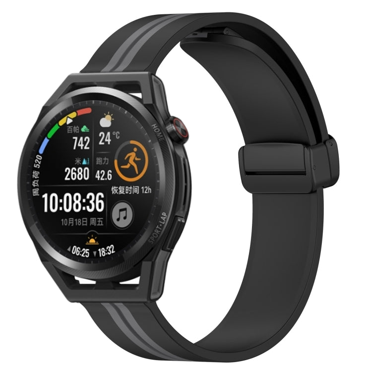 For Huawei Watch GT Runner 22mm Folding Magnetic Clasp Silicone Watch Band