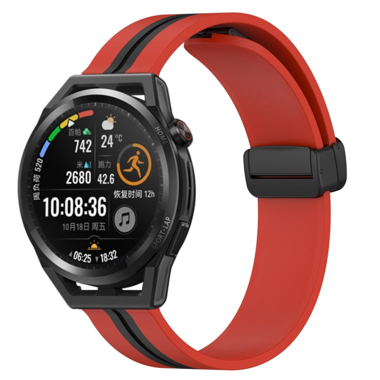 For Huawei Watch GT Runner 22mm Folding Magnetic Clasp Silicone Watch Band