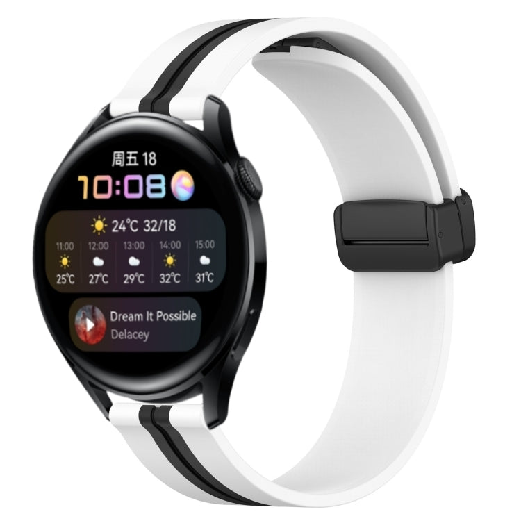 For Huawei Watch 3 22mm Folding Magnetic Clasp Silicone Watch Band