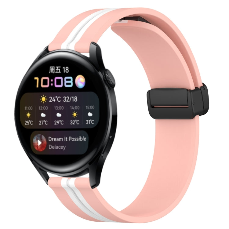 For Huawei Watch 3 22mm Folding Magnetic Clasp Silicone Watch Band