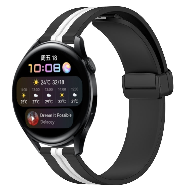 For Huawei Watch 3 22mm Folding Magnetic Clasp Silicone Watch Band