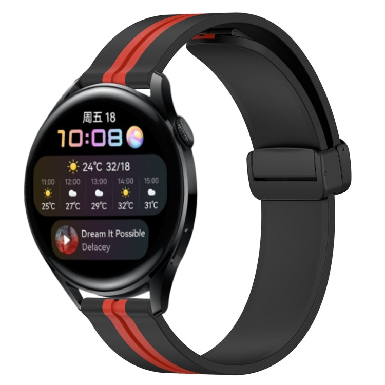 For Huawei Watch 3 22mm Folding Magnetic Clasp Silicone Watch Band